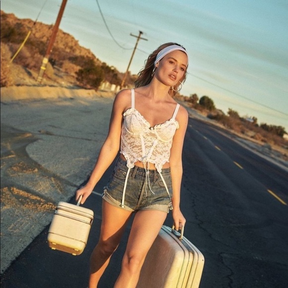 New! For Love And Lemons Lou lace bustier longline bra corset 1288 - Picture 10 of 13